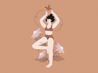 Happy yoga beauty character design flat design healthcare illustration illustration art lifestyle minimalism vector woman illustration women health yoga