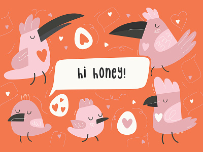 Love song birds character design creative illustration illustration art illustrator love pink valentine valentine day vector art