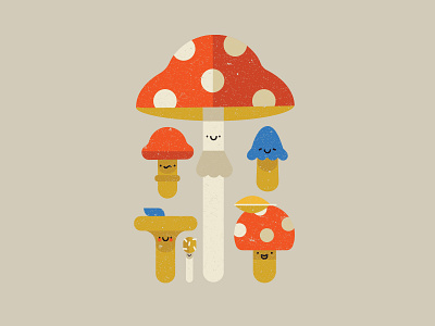 Hi, autumn is here! autumn character design cute flat design illustration mushroom nature nice