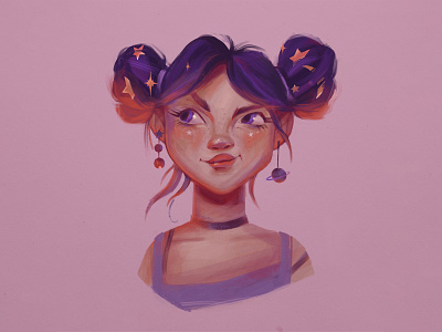 Violet character design digital painting girl portrait illustration illustrator portrait