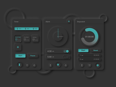 Clock App Design | Neumorph | Skumorph