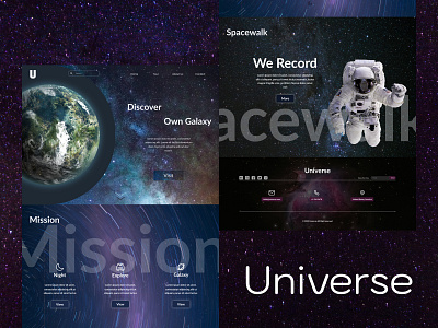 Universe Website Concept animation design designer illustration ui uiux universe ux web web design website