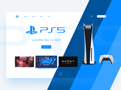 PS 5 Concept Landing Page