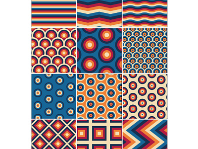 Retro patterns color digital fabric graphic design pattern retro