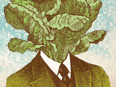 Headoflettuce collage illustration packaging