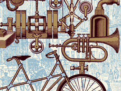 MegaBike bike gigposter illustration poster screenprint