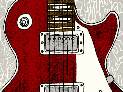 Lucy tease beatles guitar illustration music poster silkscreen