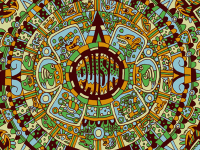 Phish-Mayan Design frisbee hand drawn illustration merch sticker tee