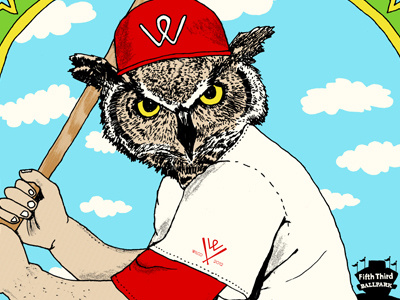Wilco- IL baseball bird illustration merch owl poster screenprint