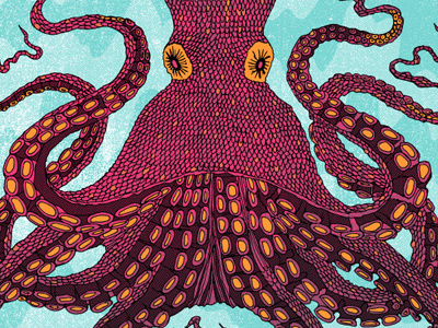 DMB-Octopus hand drawn illustration merch octopus poster screenprint