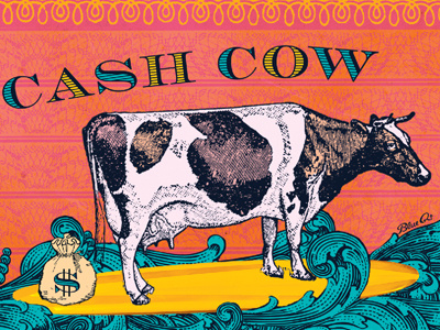 Cash Cow accessory blue q illustration packaging product purse