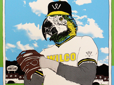 Wilco NY baseball bird gigposter merch poster silkscreen wilco