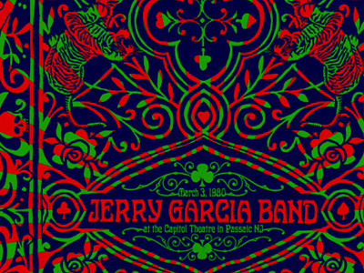 Jerry Garcia Band illustration merchandise poster silkscreen
