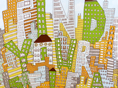 Find Your Self a City to Live In illustration poster silkscreen