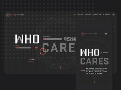 Who Cares (1/3) amps brand system data visualisation data visulization empathy grey interaction interactive orange typography ui design ux design