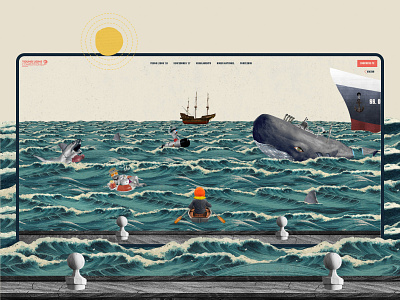 Young Lions Expedition (2/3) amps collage game illustration interaction interactive sea sprite spritesheet ui design ux design waves