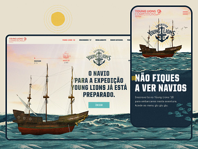 Young Lions Expedition (1/3) amps beige blue collage game game design illustration interaction interactive sea ui design ux design waves