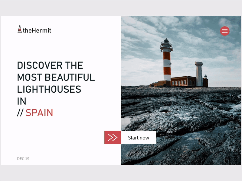 Lighthouses Project #theHermit branding design gif lighthouse lighthouses thehermit ui ux uxui webdesign