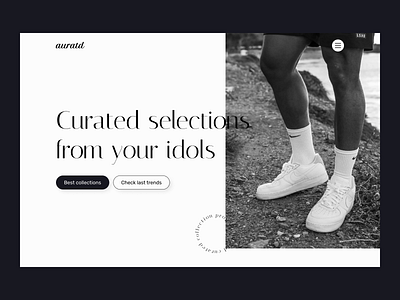 Minimal Hero Section - Web design - Black and white - nike