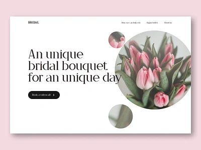 Minimal Hero Section - Web design - Bridal Bouquet store book design flowers green hero section minimal minimal design pink ui ui design ui designer ux ux designer web design