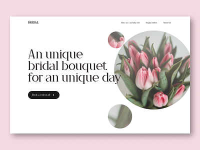 Minimal Hero Section - Web design - Bridal Bouquet store