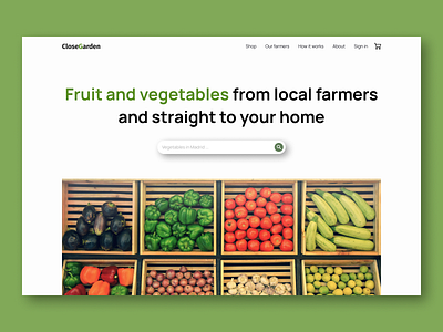 Fruits and vegetables -  Hero Section - Web design