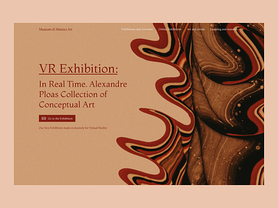 Museum of Abstract Art - Hero section - VR Exhibition abstract abstract art conceptual art design exhibit design exhibition museum ui ui design ux ux design virtual reality vr web design