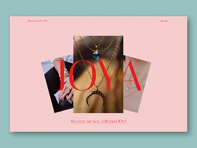 Jewelry website - Hero section - Web design design hero section jewelry joya menu monochromatic monochrome pink ui ui design ux ux design web design