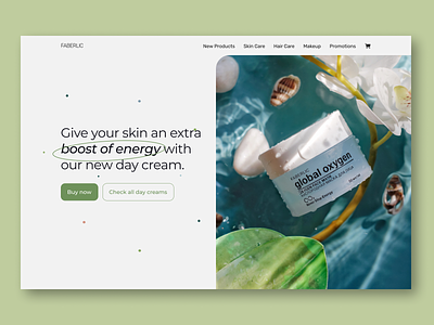 ConceptHero Section for Faberlic cosmetics - Web design
