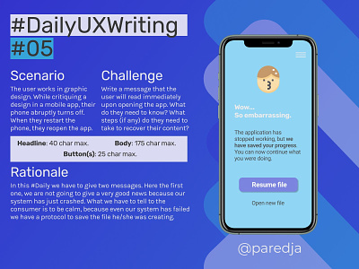 #DailyUXWriting #05 app dailyux dailyuxwriting design ux uxwriting