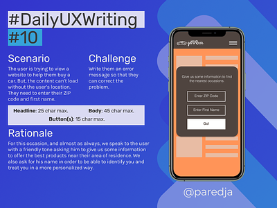 #DailyUXWriting #10 app branding dailyux dailyuxwriting design rent rental car ux uxwriting