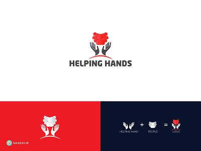 HELPING HANDS Logo brand design branding design icon icon design logo logo design