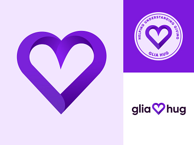 Glia HUG logo branding design glia graphic design heart illustration logo typography vector