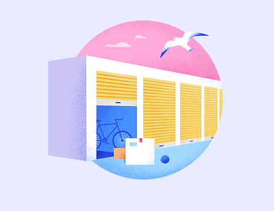 Storage space concept illustration 2d bird circle concept flat illustration illustrator keep open perspective pink simple storage space trunk room vector vector art