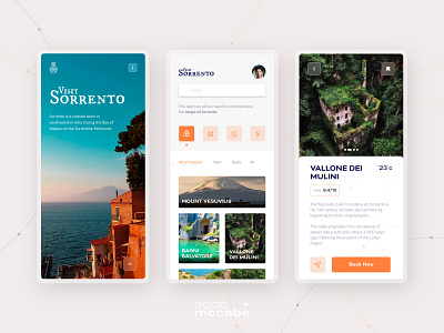 Sorrento Travel App Design app conept app design branding travel app design travel app concept