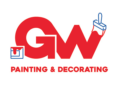 GW Painters and Decorators branding design flat graphic art graphic design logo logo design logomark minimal typography