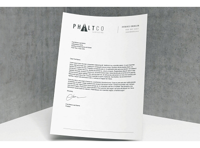 Phaltco - Letterhead brand identity branding corporate identity letterhead logo logodesign logotype minimal typogaphy