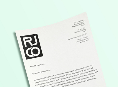RJCO - Letterhead affinitydesigner brand identity branding corporate identity graphicdesign letterhead logo logodesign logotype minimal typogaphy