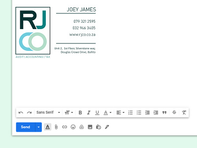 RJCO - Email Signature affinitydesigner brand identity corporate identity design email signature font graphicdesign logo logodesign logotype typogaphy