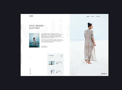 Valish Concept Fashion Page branding chic clothing clothing brand design fashion landing landingpage minimal ui vogue