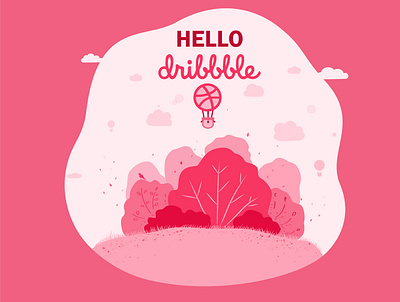 Hello dribbble! design hello hello dribble illustration vector