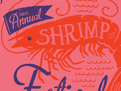 Shrimp Festival event festival illustration lettering pennant seafood shrimp south typography