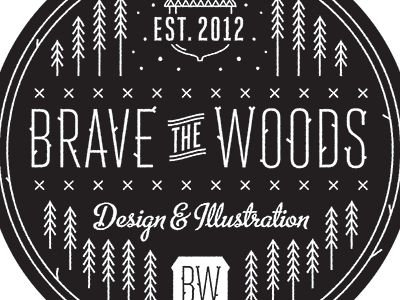 BTW Branding Collateral badge branding design logo mark seal self promo trees woods