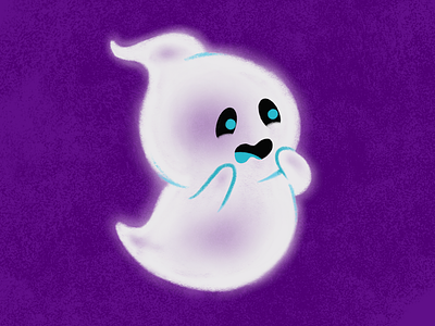 Scaredy Ghost character ghost halloween illustration ipad pro procreate scared