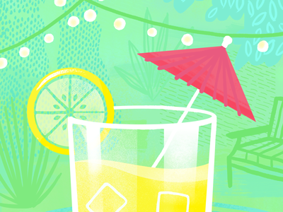Lemonade drink garden glass lemon lemonade lights outside plants summer umbrella yard