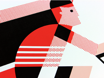 Red Racer For Sale art crank austin bicycle bike character halftone minimal poster racer screen print