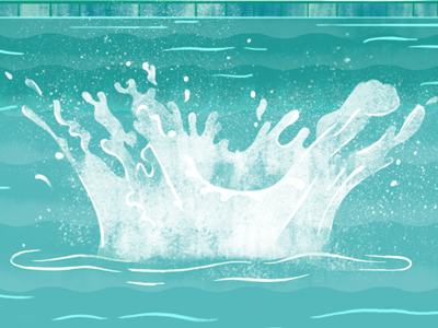 Splash cannonball illustration pool splash spray water