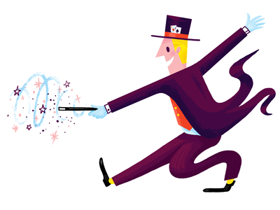 #2 Magician character hat illustration magic magician man wand
