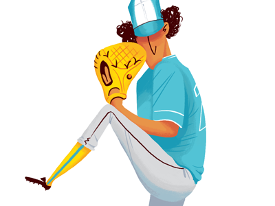 Pitcher baseball character character design draw glove hat illustration pitcher