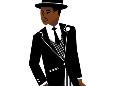 Vintage Swagger character draw hat illustration retro suit swagger umbrella vest vintage